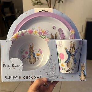 Peter Rabbit Kids Dinnerware Set - Pink and White
